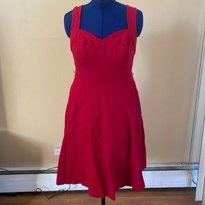 A red thick strapped below the knee Torrid dress size 16